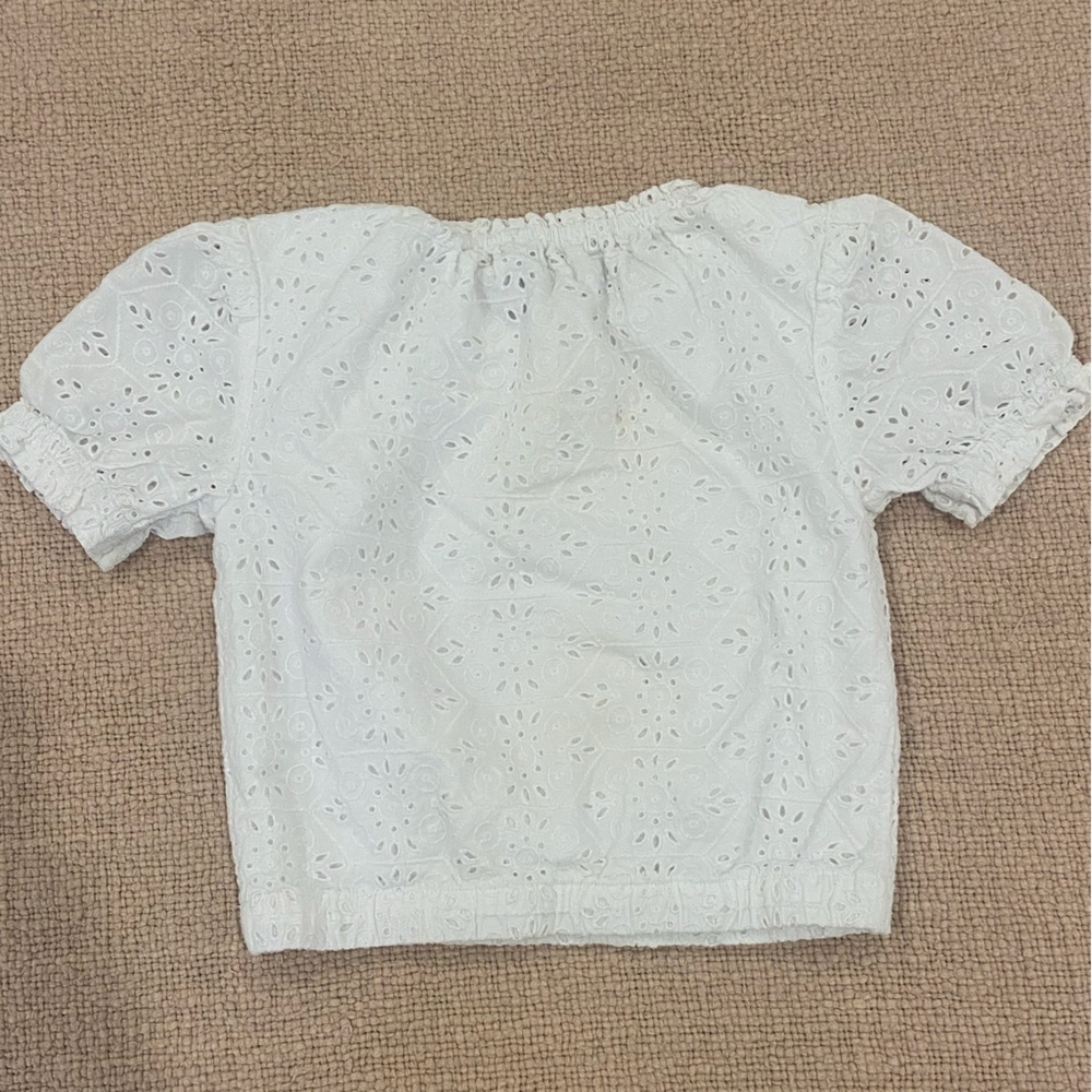 Vineyard Vines White Eyelet Puff Sleeve Blouse